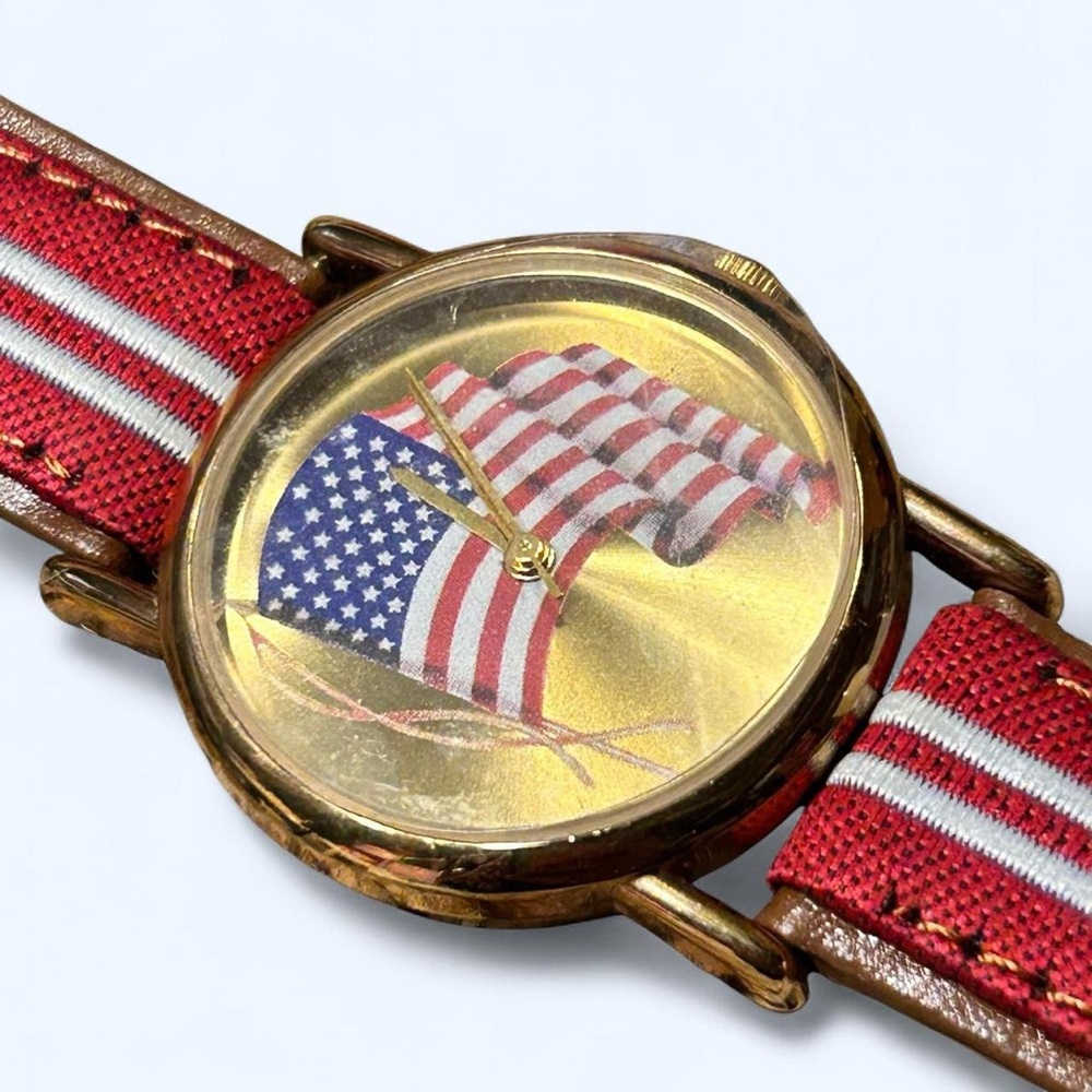 American Flag Leather Wrist Watch by Valdawn!
